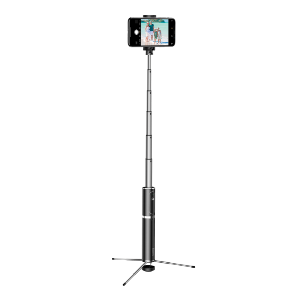 Baseus Selfie Stick, Teleskop Selfie Stick + Stativ mit Bluetooth-Fernbedienung silber